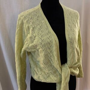 Lord & Taylor Cashmere Lightweight Chevron Knit Cardigan